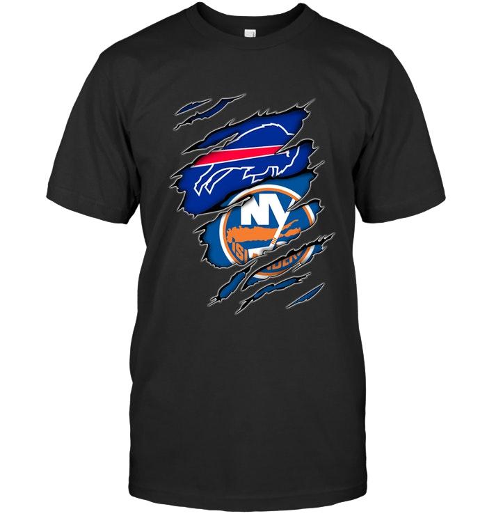 Nfl Buffalo Bills And New York Islanders Layer Under Ripped Shirt Tshirt Size Up To 5xl