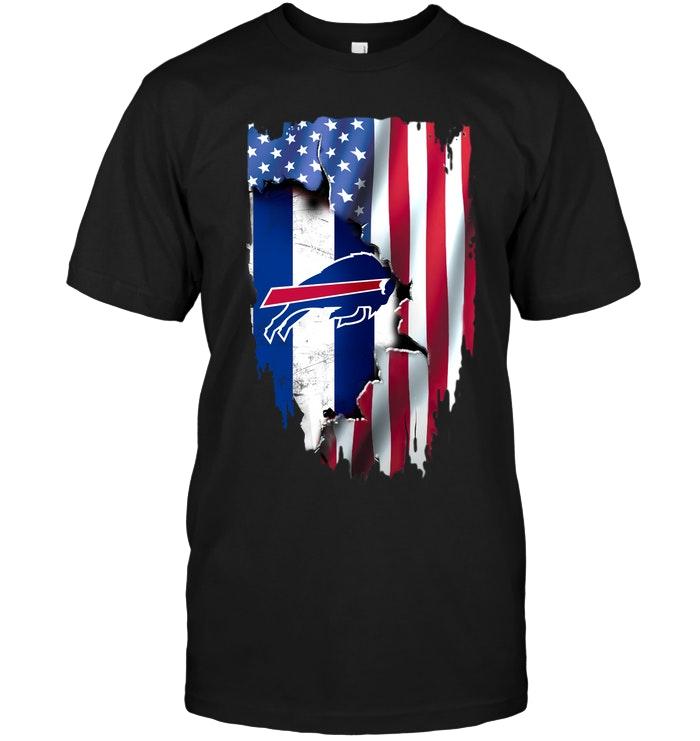 Nfl Buffalo Bills Flag Ripped American Flag Shirt Hoodie Size Up To 5xl