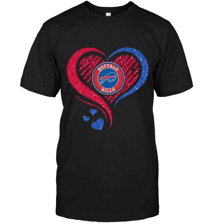 Nfl Buffalo Bills Heart Glittering Shirt Tank Top Plus Size Up To 5xl