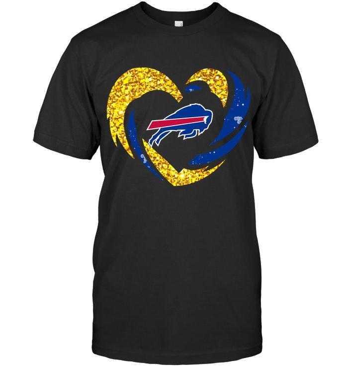 Nfl Buffalo Bills Heart Love Golden Glitter Pattern Hurricane Shirt Tank Top Plus Size Up To 5xl