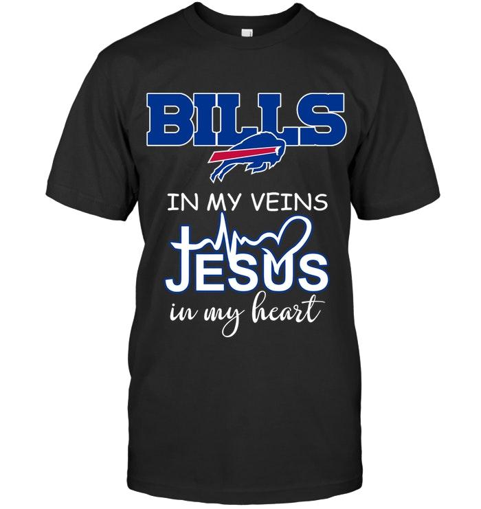 Nfl Buffalo Bills In My Veins Jesus In My Heart Shirt Shirt Plus Size Up To 5xl