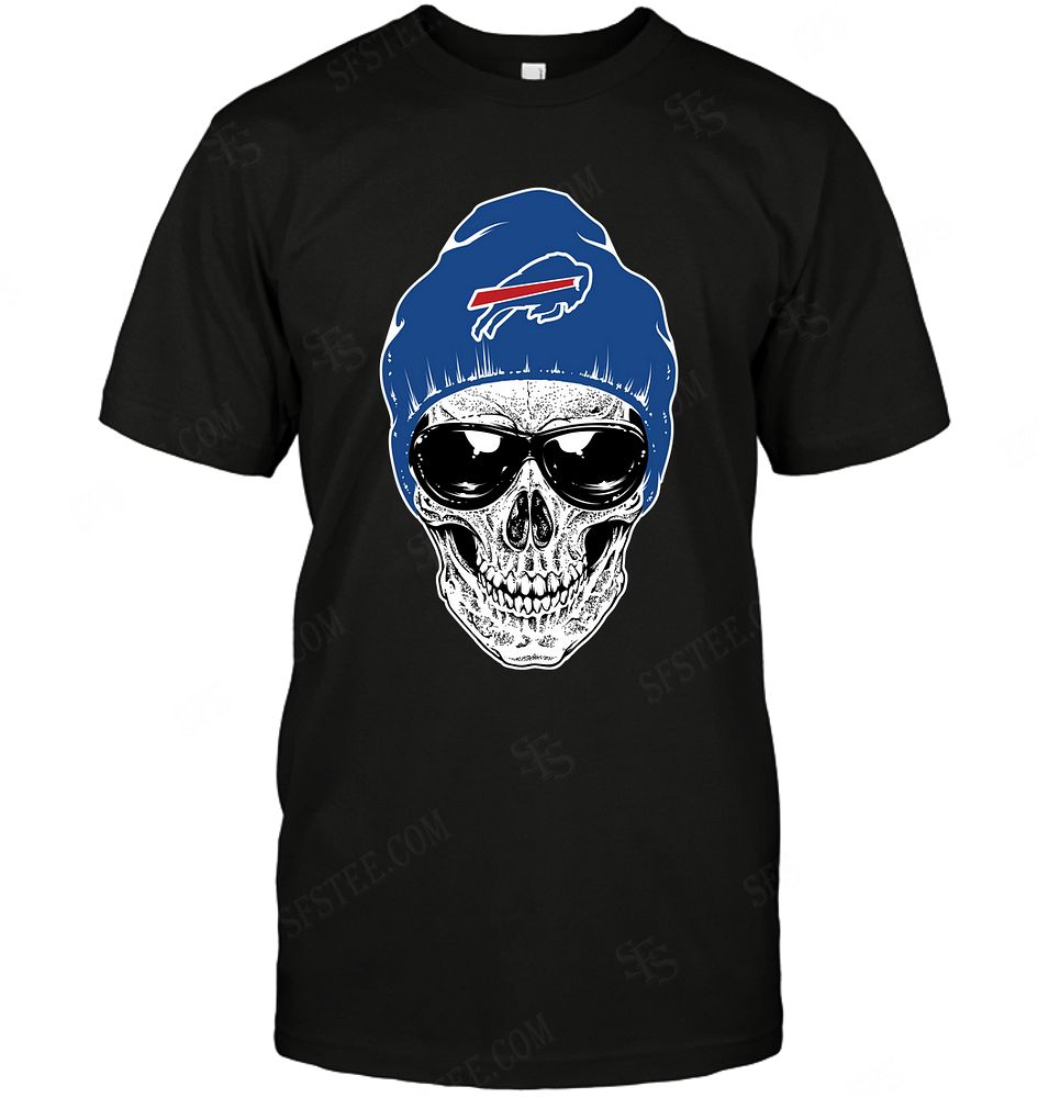 Nfl Buffalo Bills Skull Rock With Beanie Long Sleeve Plus Size Up To 5xl