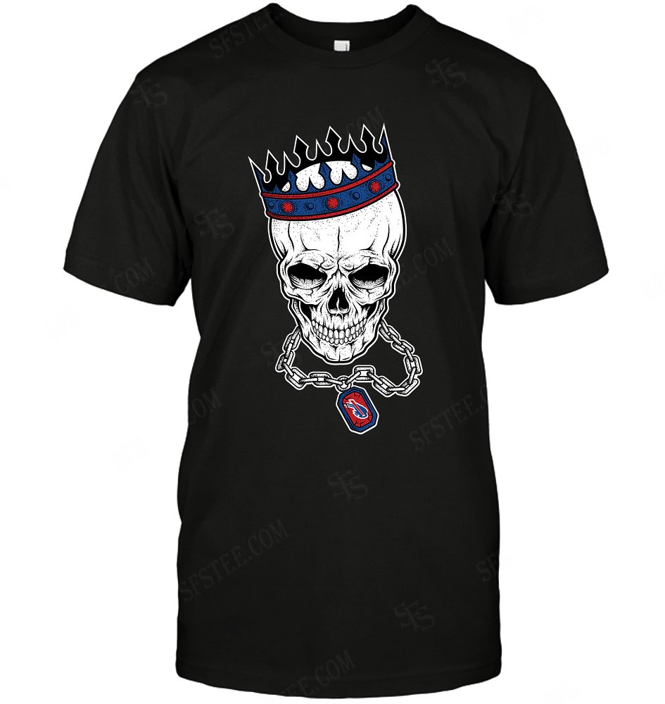 Nfl Buffalo Bills Skull Rock With Crown Long Sleeve Plus Size Up To 5xl