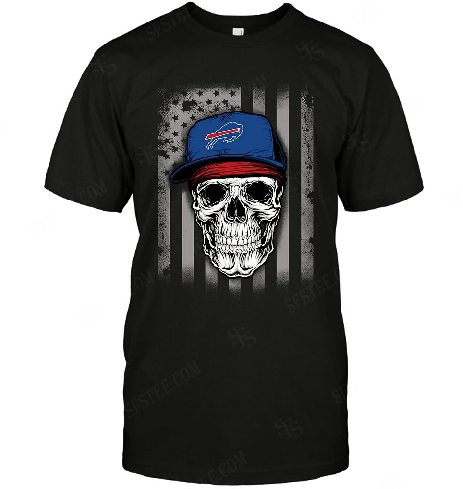 Nfl Buffalo Bills Skull Rock With Hat Sweater Size Up To 5xl