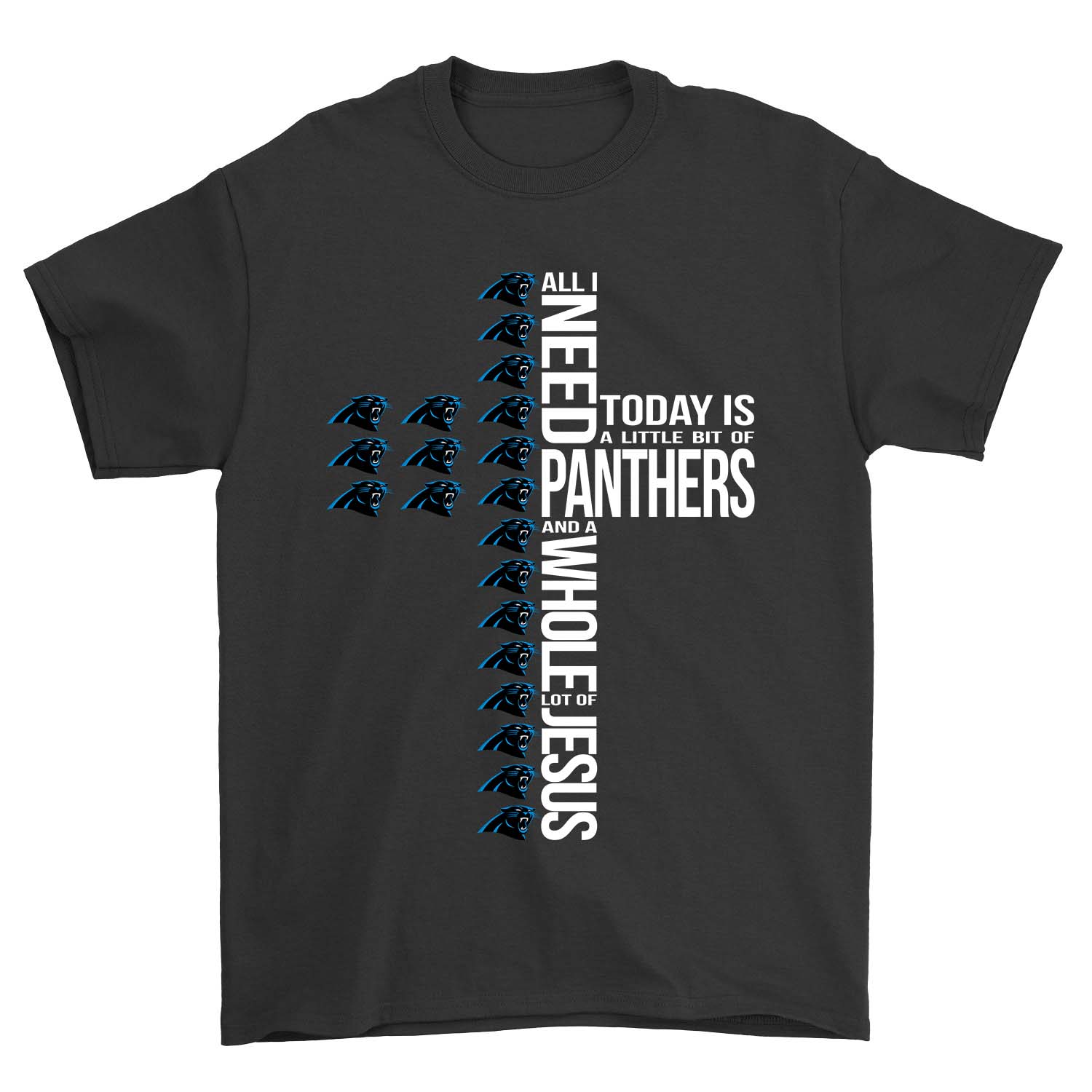 Nfl Carolina Panthers All I Need To Day Is A Little Bit Of Panthers And A Whole Lot Of Jesus Sweater Size Up To 5xl