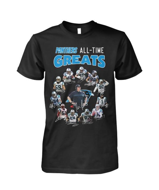 Nfl Carolina Panthers All Time Greats Coach And Players Signatures T Shirt Hoodie Size Up To 5xl