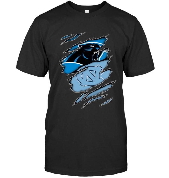 Nfl Carolina Panthers And North Carolina Tar Heels Layer Under Ripped Shirt Shirt Size Up To 5xl