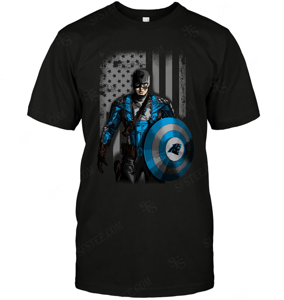 Nfl Carolina Panthers Captain Flag Dc Marvel Jersey Superhero Avenger Shirt Size Up To 5xl