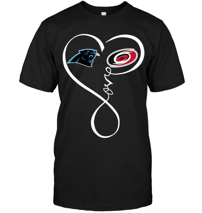 Nfl Carolina Panthers Carolina Hurricanes Love Heart Shirt Shirt Size Up To 5xl