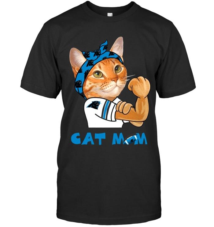 Nfl Carolina Panthers Cat Mom Strong Mom For Fan T Shirt Plus Size Up To 5xl