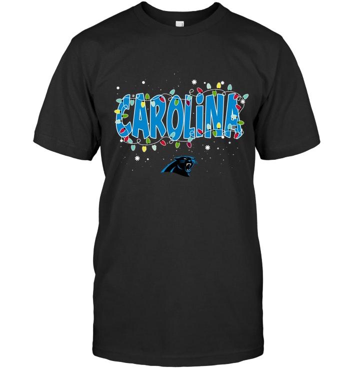 Nfl Carolina Panthers Christmas Fairy Lights T Shirt Hoodie Size Up To 5xl