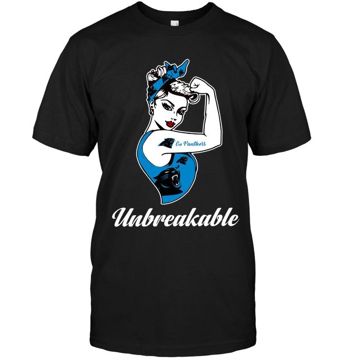 Nfl Carolina Panthers Go Carolina Panthers Unbreakable Girl Shirt Tank Top Plus Size Up To 5xl