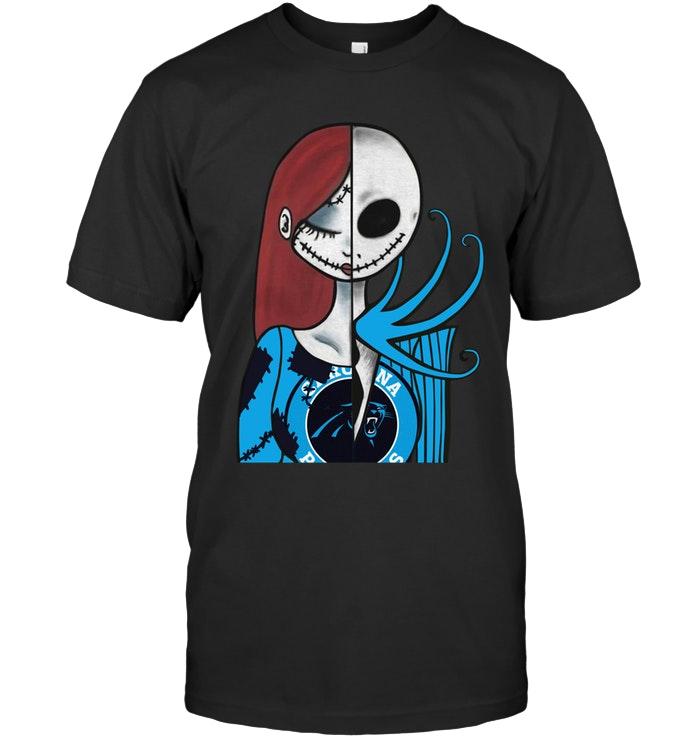 Nfl Carolina Panthers Jack Skellington Sally Halloween Fan Simpson Shirt Tshirt Size Up To 5xl