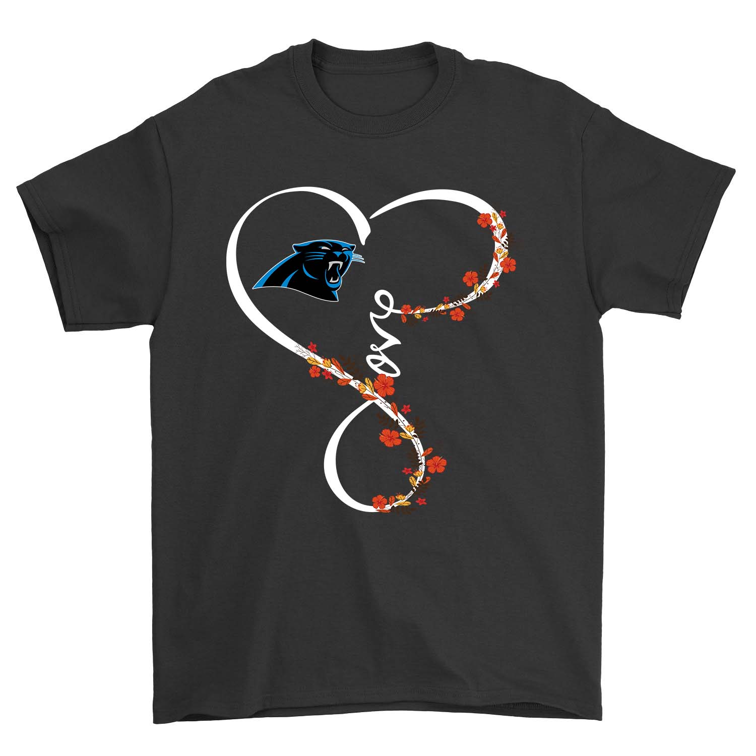 Nfl Carolina Panthers Love Flower Carolina Panthers Shirt Plus Size Up To 5xl