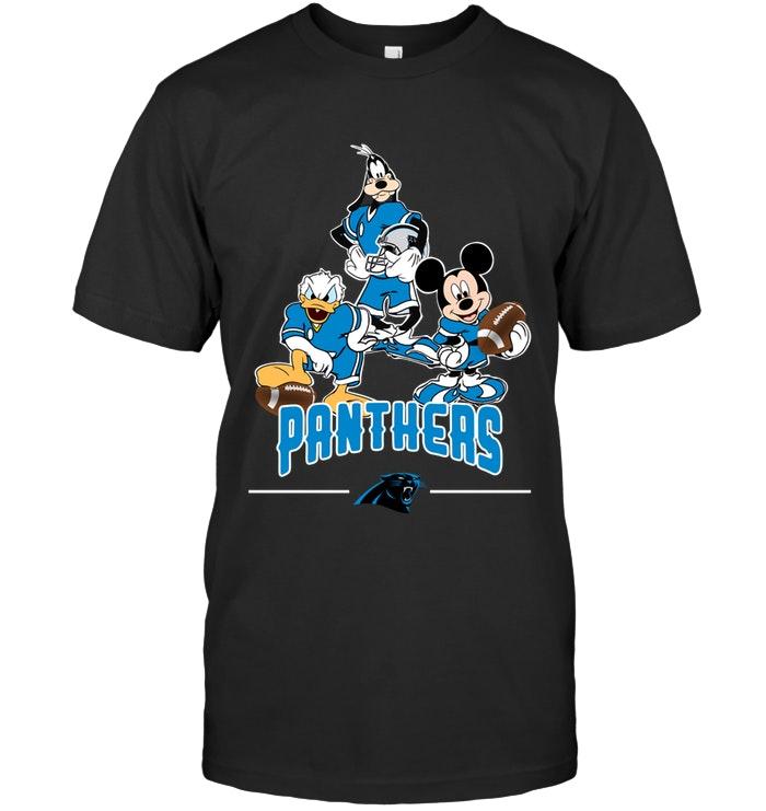 Nfl Carolina Panthers Mickey Donald Goofy Fan Shirt Long Sleeve Plus Size Up To 5xl