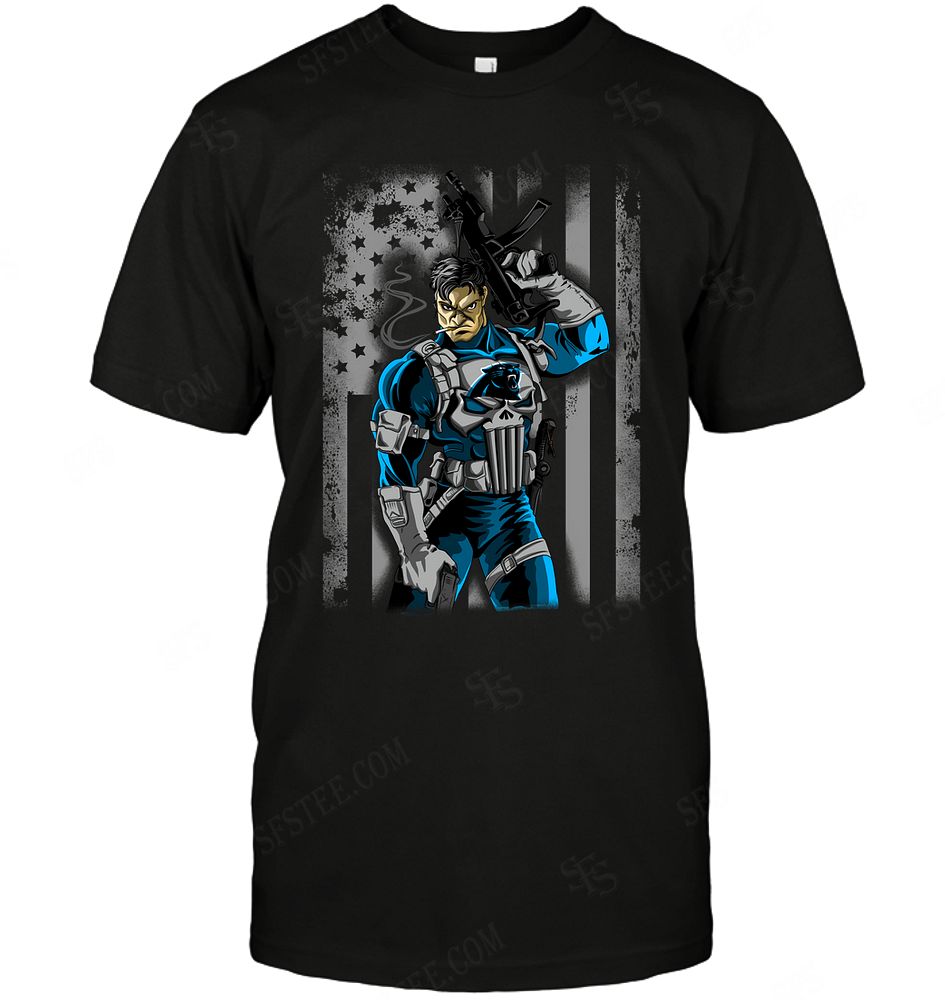 Nfl Carolina Panthers Punisher Flag Dc Marvel Jersey Superhero Avenger Tshirt Size Up To 5xl