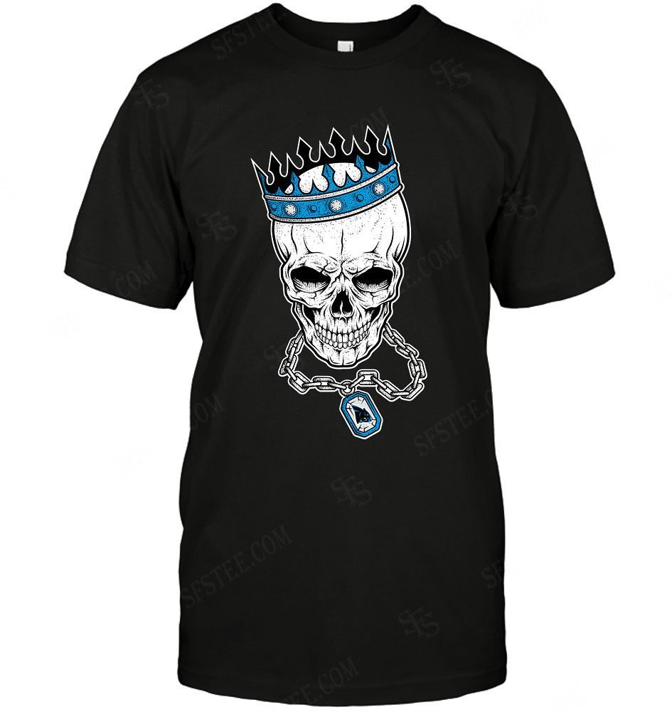 Nfl Carolina Panthers Skull Rock With Crown Size Up To 5xl