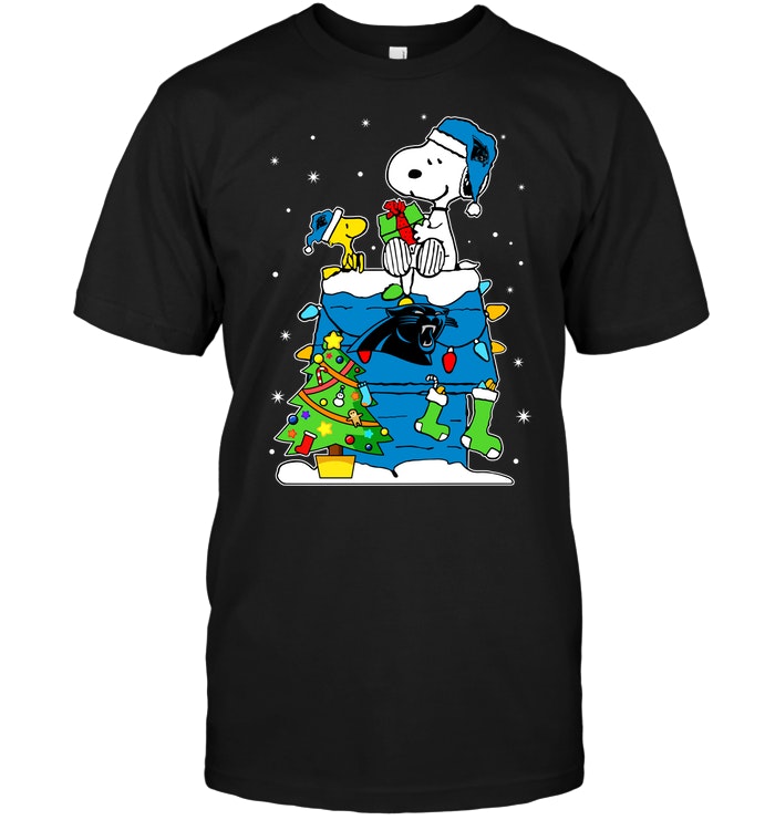 Nfl Carolina Panthers Snoopy Woodstock Christmas Shirt Size Up To 5xl