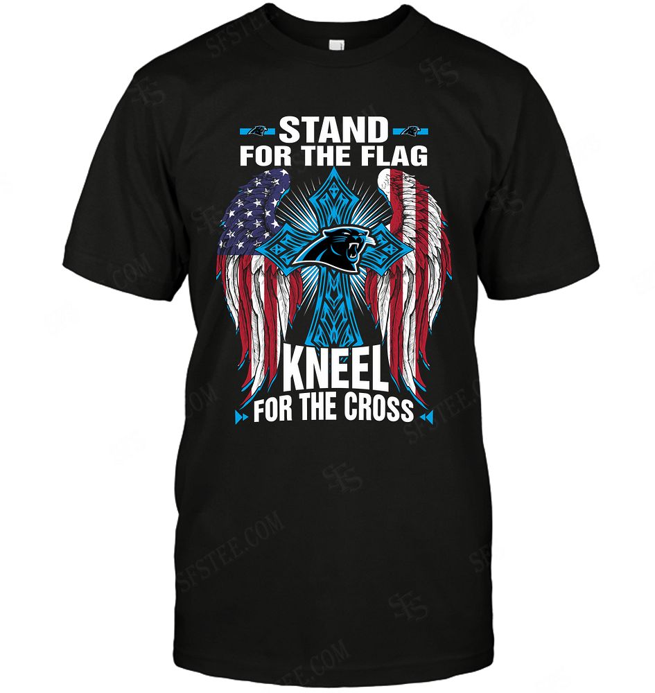 Nfl Carolina Panthers Stand For The Flag Knee For The Cross Long Sleeve Plus Size Up To 5xl