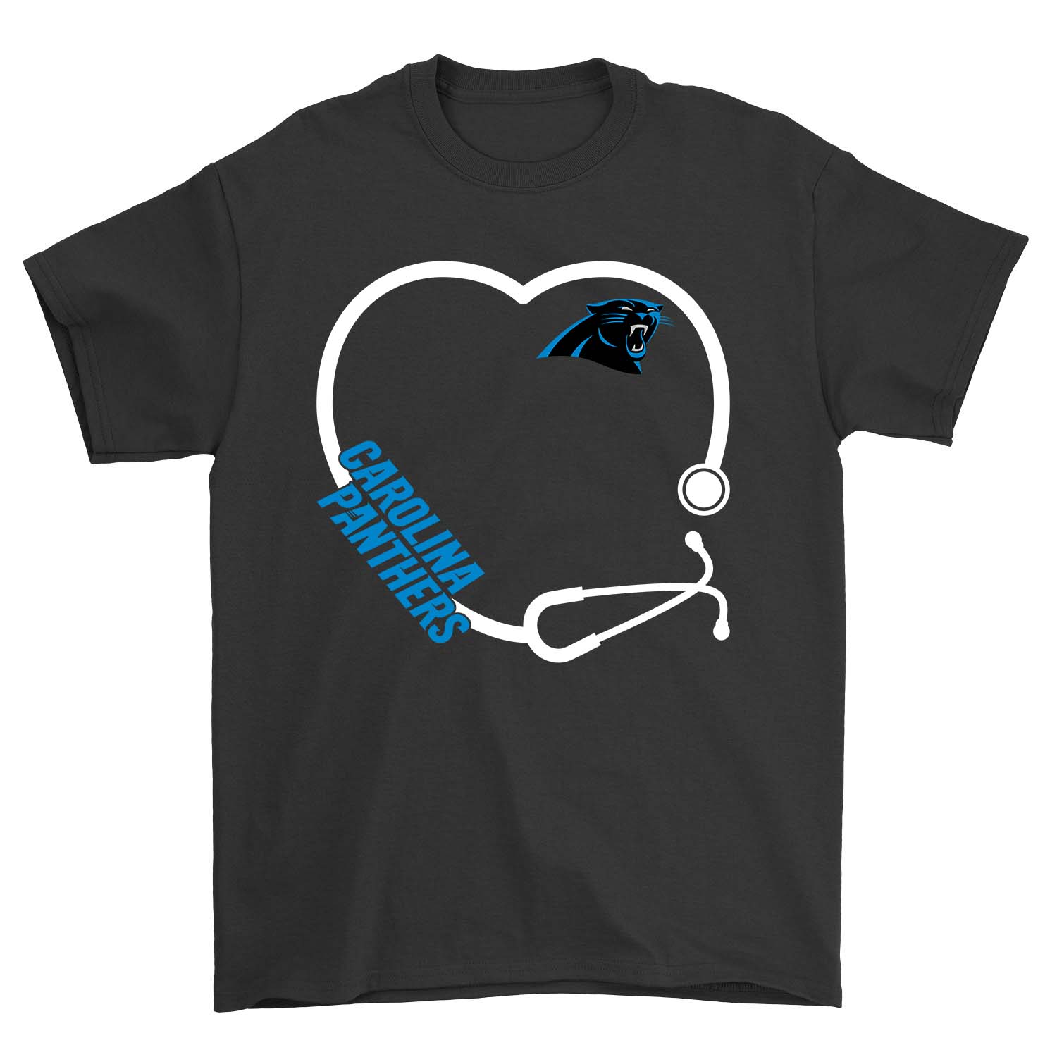 Nfl Carolina Panthers Stethoscope Carolina Panthers Long Sleeve Plus Size Up To 5xl