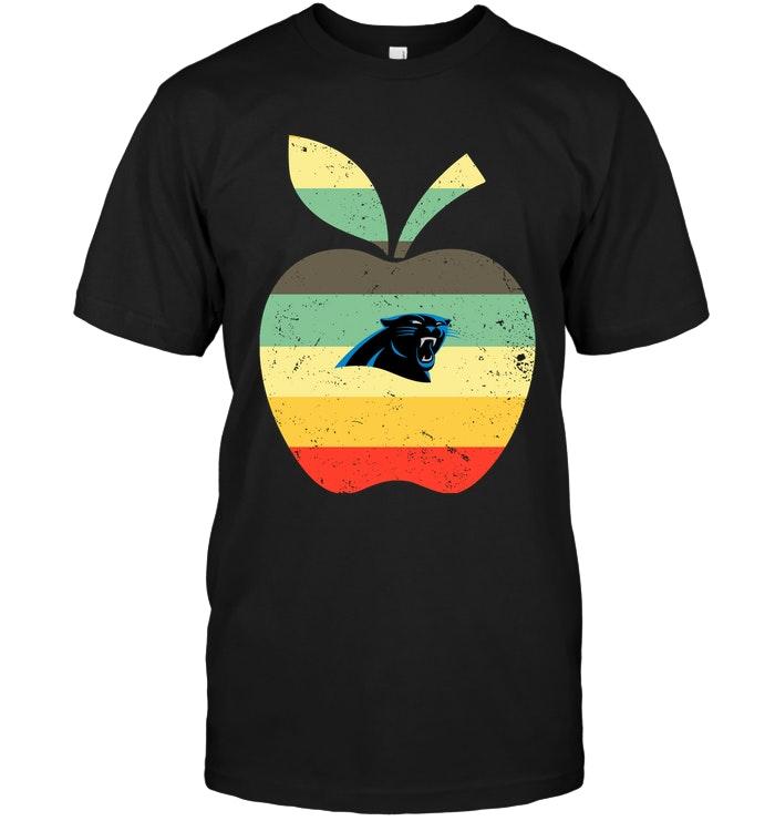 Nfl Carolina Panthers Teacher Apple Retro Shirt Tshirt Plus Size Up To 5xl