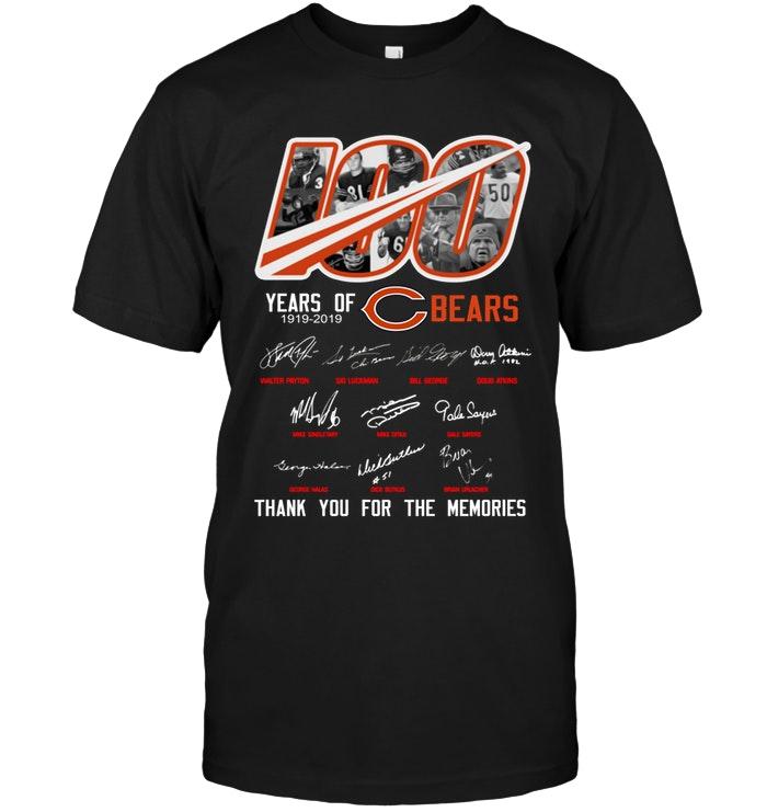 Nfl Chicago Bears 100 Years Of Chicago Bears Signed Shirt Long Sleeve Plus Size Up To 5xl