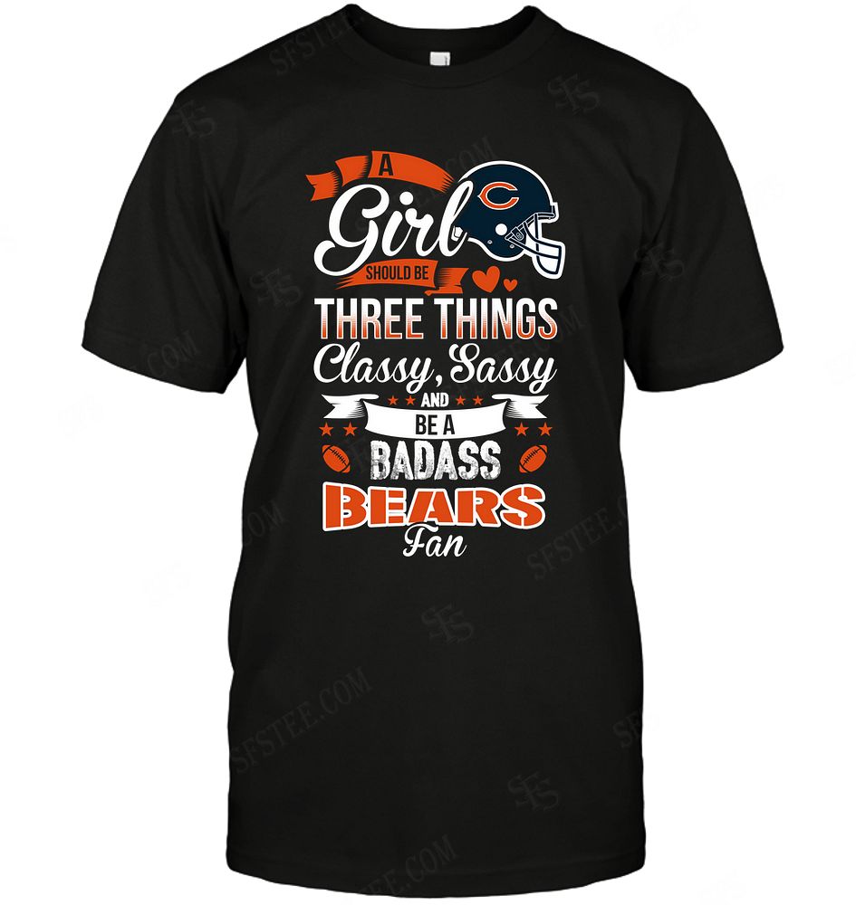 Nfl Chicago Bears A Girl Should Be Three Things Long Sleeve Plus Size Up To 5xl