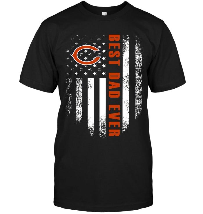 Nfl Chicago Bears Best Chicago Bears Dad Ever American Flag Shirt Hoodie Plus Size Up To 5xl