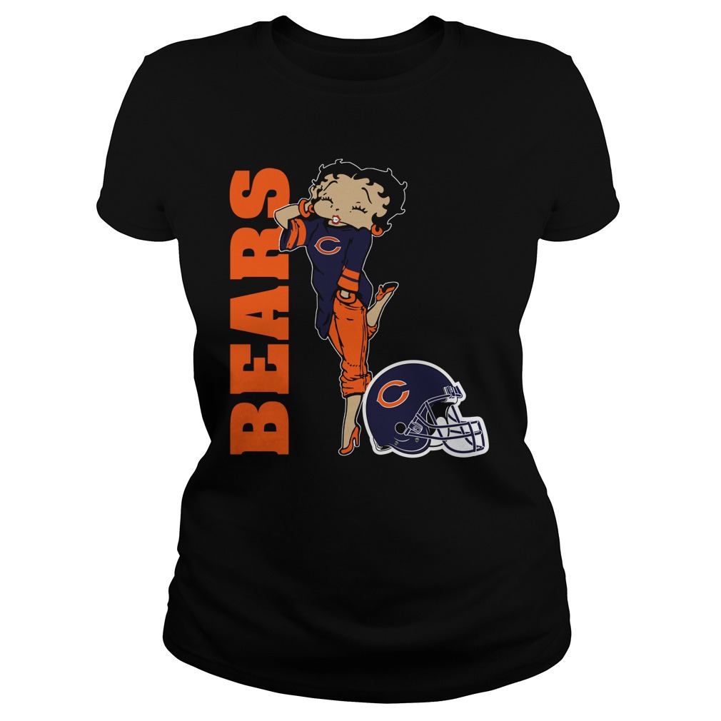 Nfl Chicago Bears Betty Boops Long Sleeve Plus Size Up To 5xl