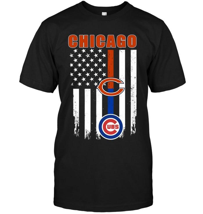 Nfl Chicago Bears Chicago Chicago Bears Chicago Cubs American Flag Shirt Tshirt Plus Size Up To 5xl