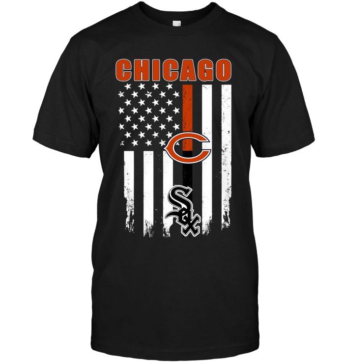 Nfl Chicago Bears Chicago Chicago Bears Chicago White Sox American Flag Shirt Long Sleeve Plus Size Up To 5xl