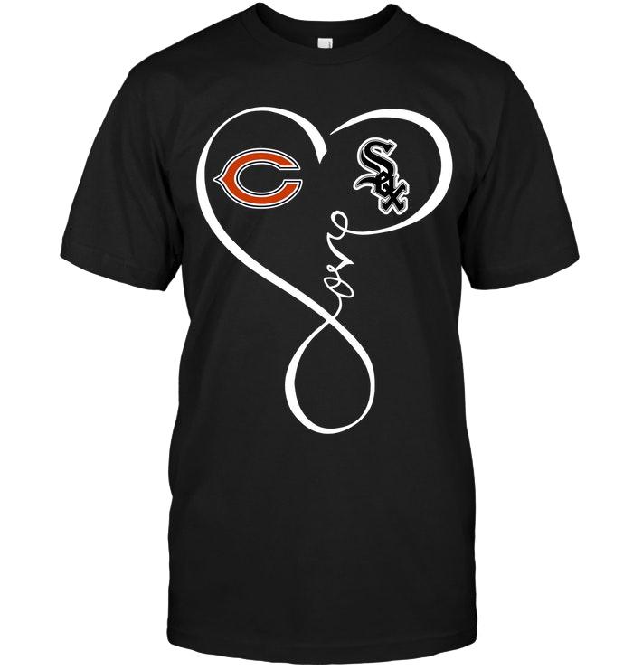 Nfl Chicago Bears Chicago White Sox Love Heart Shirt Size Up To 5xl