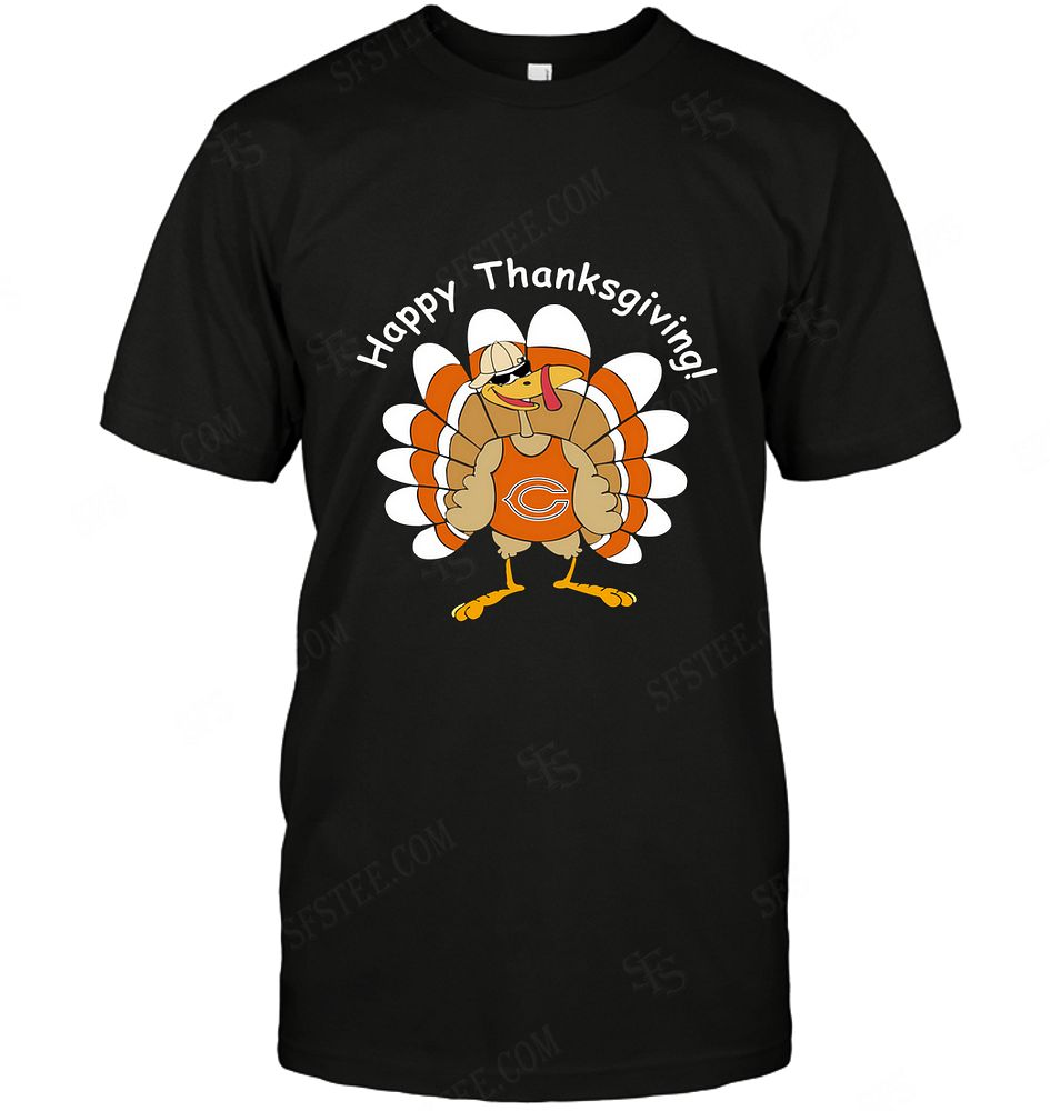 Nfl Chicago Bears Happy Thanksgiving Tshirt Plus Size Up To 5xl