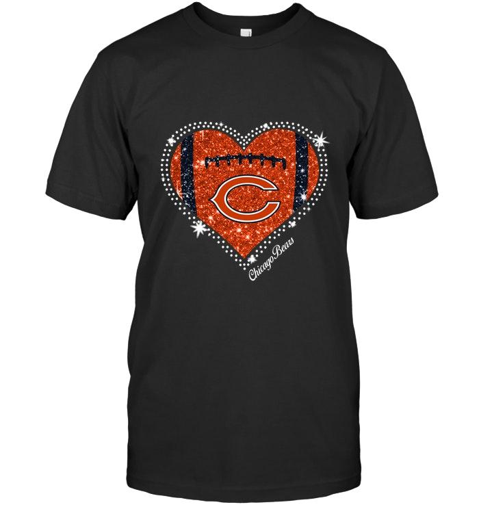 Nfl Chicago Bears Heart Glitter Pattern Fan Simpson Shirt Sweater Plus Size Up To 5xl