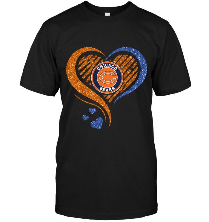 Nfl Chicago Bears Heart Glittering Shirt Size Up To 5xl