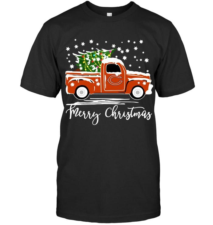 Nfl Chicago Bears Merry Christmas Christmas Tree Truck T Shirt Shirt Plus Size Up To 5xl