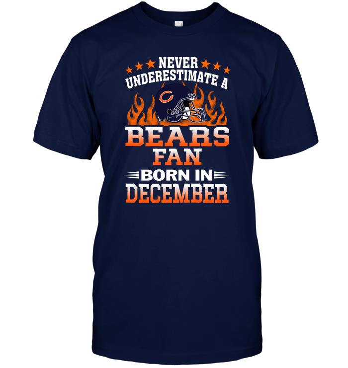 Nfl Chicago Bears Never Underestimate A Bears Fan Born In December Tank Top Plus Size Up To 5xl