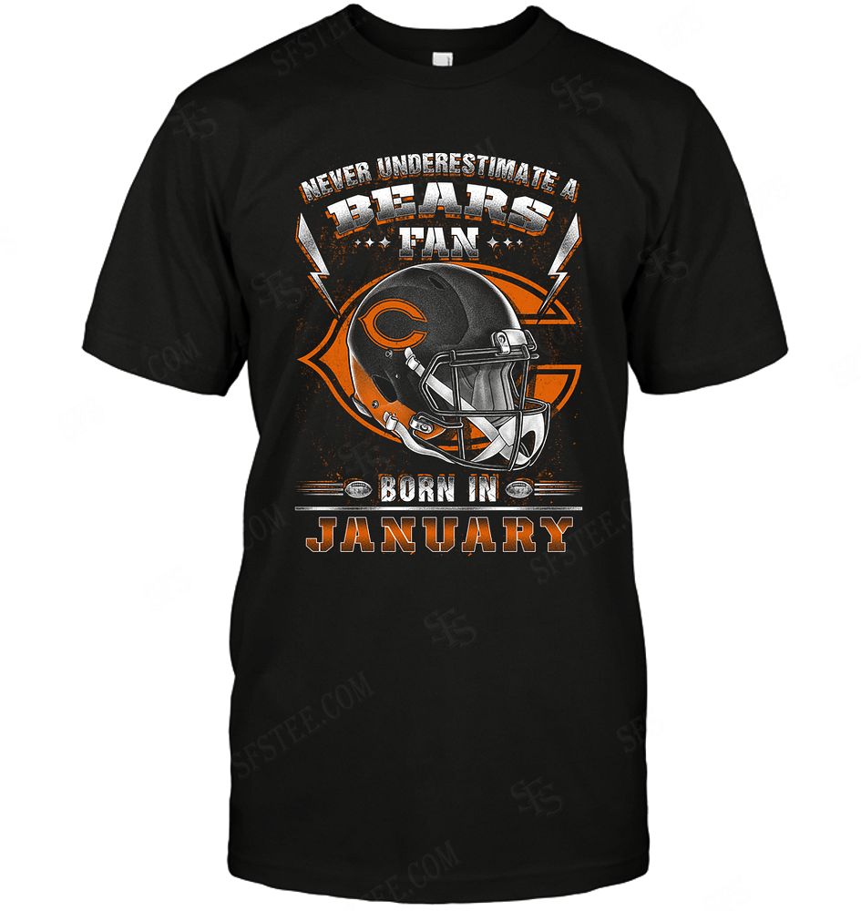 Nfl Chicago Bears Never Underestimate Fan Born In January 2 Tank Top Plus Size Up To 5xl