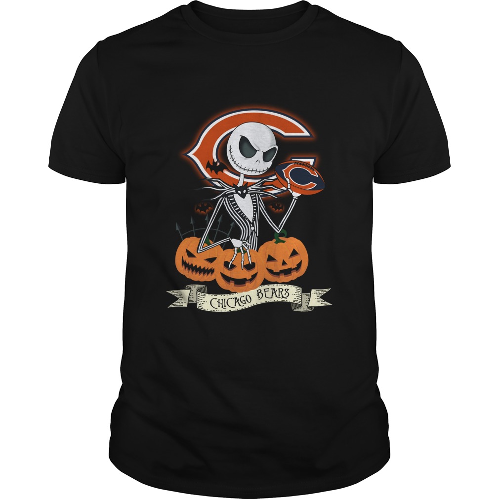 Nfl Chicago Bears Nfl Halloween Chicago Bears Jack Skellington Size Up To 5xl