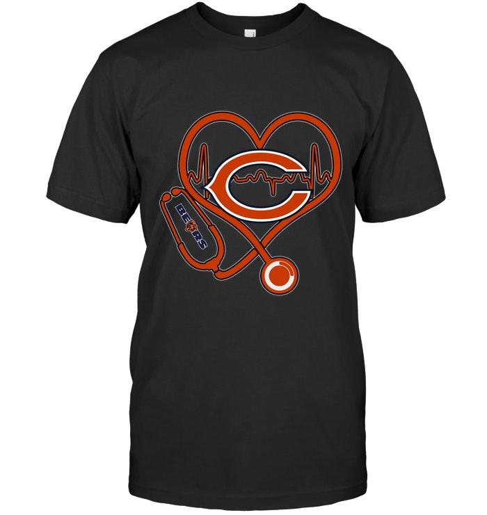 Nfl Chicago Bears Nurse Scope Love Heartbeat Shirt Shirt Plus Size Up To 5xl