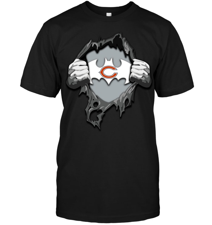 Nfl Chicago Bears Ripping Tearing Through Logo Batman Tshirt Size Up To 5xl