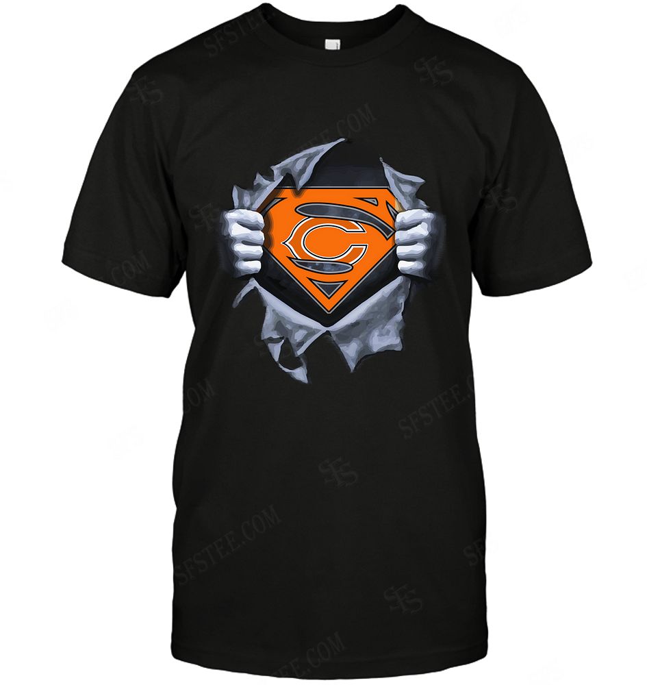 Nfl Chicago Bears Superman Logo Dc Marvel Jersey Superhero Avenger Tshirt Size Up To 5xl