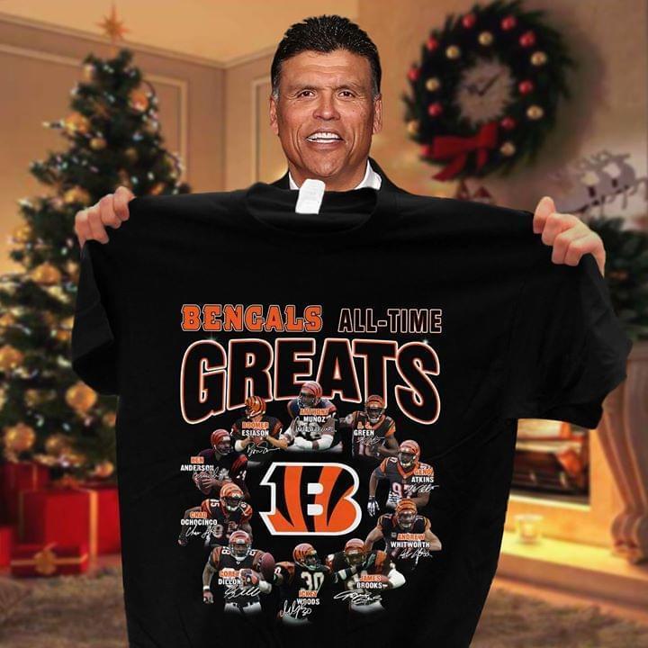 Nfl Cincinnati Bengals All Time Greats Players Signatures T Shirt Tshirt Plus Size Up To 5xl