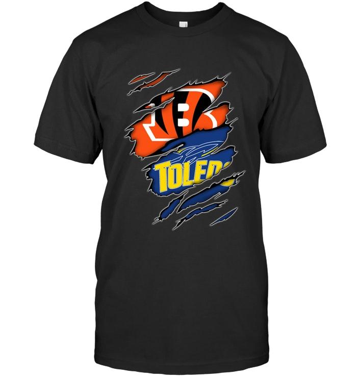 Nfl Cincinnati Bengals And Toledo Rockets Layer Under Ripped Shirt Shirt Plus Size Up To 5xl