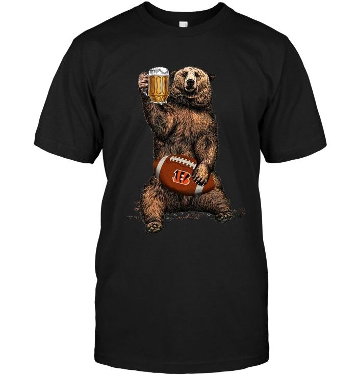 Nfl Cincinnati Bengals Beer Drinking Bear Shirt Shirt Size Up To 5xl