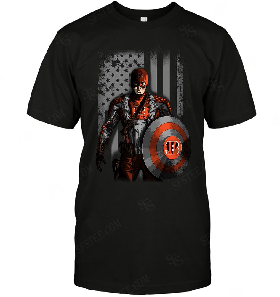 Nfl Cincinnati Bengals Captain Flag Dc Marvel Jersey Superhero Avenger Tank Top Size Up To 5xl