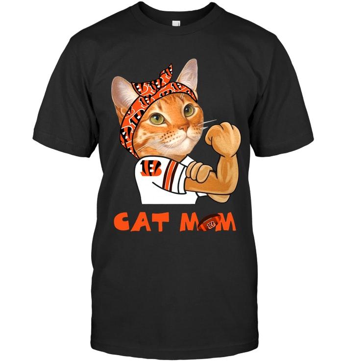 Nfl Cincinnati Bengals Cat Mom Strong Mom For Fan T Shirt Shirt Plus Size Up To 5xl