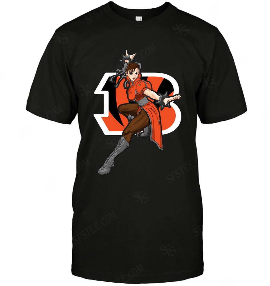 Nfl Cincinnati Bengals Chun Li Nintendo Street Fighter Size Up To 5xl