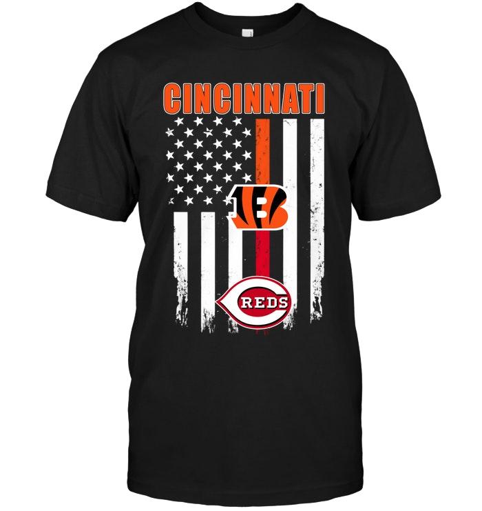 Nfl Cincinnati Bengals Cincinnati Cincinnati Bengals Cincinnati Reds American Flag Shirt Hoodie Plus Size Up To 5xl