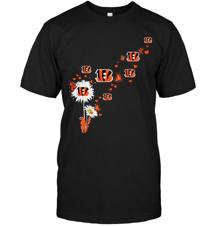 Nfl Cincinnati Bengals Daisy Butterfly Fan Shirt Shirt Plus Size Up To 5xl